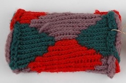 mathematical knitted model showing interpenetrating surfaces (aka topology of interlacing surfaces), by Alexander Crum Brown, Scottish, 1885