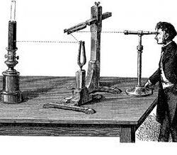 Sketch of Jules Lissajous observing Lissajous figures through a microscope