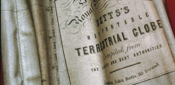 Detail from Betts' Portable Globe (Wh.0438). Detail from Betts' Portable Globe