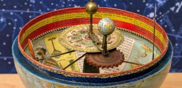 Detail of Spanish Globe interior showing orrery.